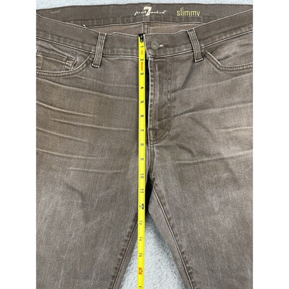 7 for all mankind SLIMMY Mens Brown Stone Washed Jeans 36/31 - Picture 7 of 9